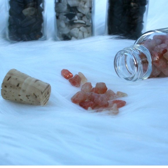 SET Gemstone Bottle  Set BIG 30 Ml | Crysal Chips Bottle | Tourmaline | Sunstone - Picture 3 of 4